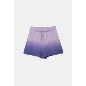 United Colors of Benetton pantaloni scurți din bumbac pentru copii culoarea violet, cu imprimeu, talie reglabila, 3NPDC903G imagine