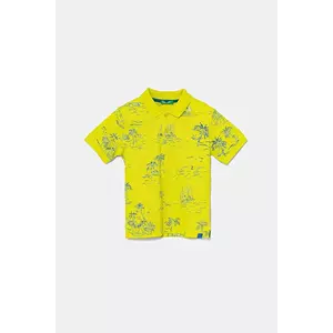 United Colors of Benetton tricouri polo din bumbac pentru copii culoarea verde, cu imprimeu, 36Y4G300Y imagine