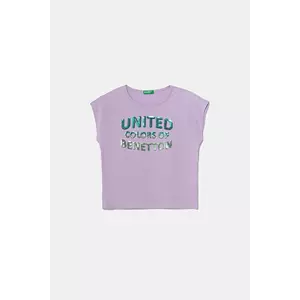 United Colors of Benetton tricou de bumbac pentru copii culoarea violet, 3I1XC10P1 imagine