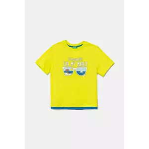 United Colors of Benetton tricou de bumbac pentru copii culoarea verde, cu imprimeu, 3SLUG10JF imagine