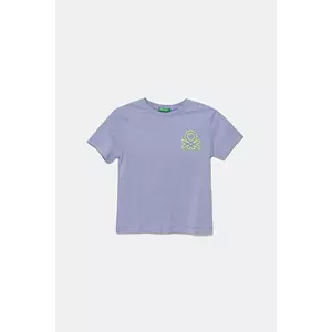 United Colors of Benetton tricou de bumbac pentru copii culoarea violet, cu imprimeu, 3I1XG10JO imagine