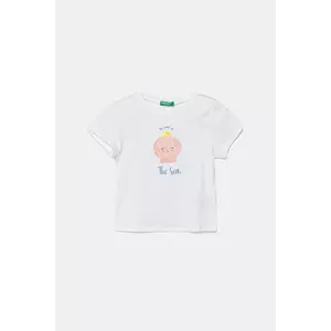 United Colors of Benetton tricou de bumbac pentru copii culoarea alb, 3I1XG10JJ imagine