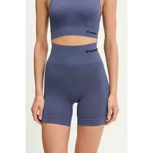 Hummel pantaloni scurți de antrenament Tif culoarea negru, uni, high waist, 214151 imagine