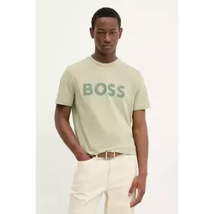 BOSS Orange tricou din bumbac BOSS ORANGE culoarea verde, cu imprimeu, 50481923 imagine