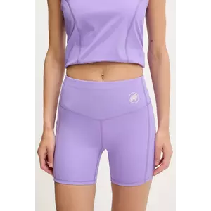 Mammut pantaloni scurți sport Massone culoarea verde, uni, high waist imagine
