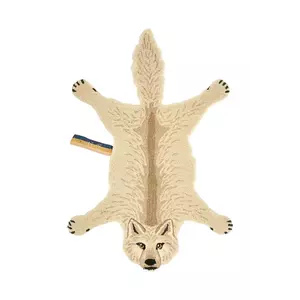 Doing Goods covor de lână Woozy Wolf S culoarea bej imagine