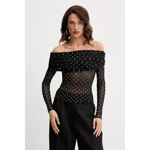 Retrofete bluză Oriana culoarea negru, cu imprimeu, HL25-10743 imagine