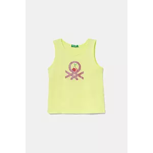 United Colors of Benetton top din bumbac pentru copii culoarea galben, 3I1XGH012 imagine