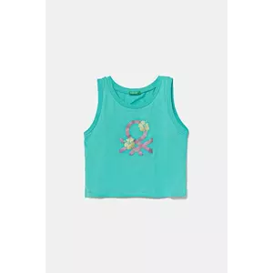 United Colors of Benetton top din bumbac pentru copii culoarea verde, 3I1XCH01Z imagine