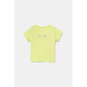 United Colors of Benetton tricou din bumbac pentru bebeluși culoarea galben, 3I1XA1067 imagine