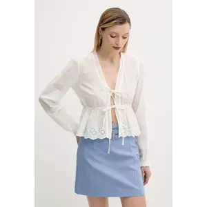 Answear Lab cămașă din bumbac culoarea bej, regular imagine