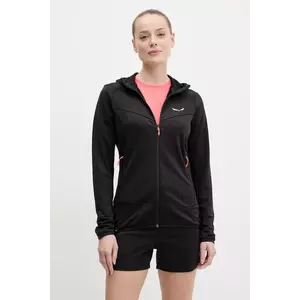 Salewa hanorac în aer liber Puez Altavia culoarea negru, cu glugă, uni, 00.0000029137 imagine