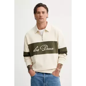 Les Deux hanorac de bumbac culoarea bej, cu imprimeu, 1000178 imagine