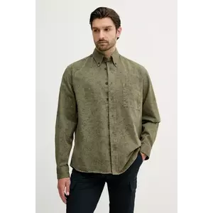 BOSS Orange cămașă jeans culoarea verde, cu guler button-down, regular, 50544858 imagine