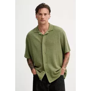 Vans cămașă din bumbac culoarea verde, relaxed, VN000KUYZBF1 imagine