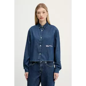 Karl Lagerfeld Jeans cămașă jeans culoarea bleumarin, cu guler clasic, regular, A3W11002 imagine