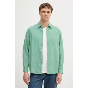 Pepe Jeans cămașă din bumbac culoarea verde, cu guler clasic, relaxed, PM309075 imagine