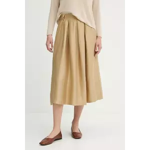 La Petite Française fustă din amestec de in JOSEPHINE culoarea verde, midi, evazati, JOSEPHINE imagine