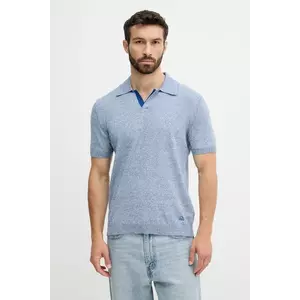 United Colors of Benetton tricou polo culoarea bleumarin, melanj, 115RK301I imagine