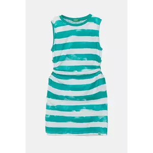 United Colors of Benetton rochie din bumbac pentru copii culoarea verde, mini, drept, 3SL3CV013 imagine