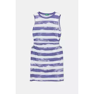 United Colors of Benetton rochie din bumbac pentru copii culoarea violet, mini, drept, 3SL3CV013 imagine