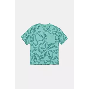 United Colors of Benetton tricou de bumbac pentru copii culoarea turcoaz, cu imprimeu, 3PDQC10PA imagine