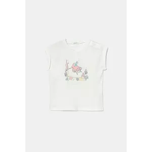 United Colors of Benetton tricou din bumbac pentru bebelusi culoarea alb, 3I1XA106A imagine