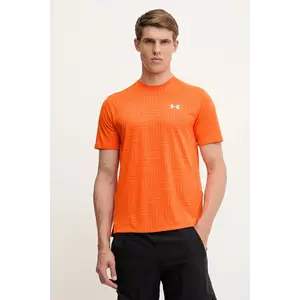 Under Armour tricou de antrenament UA Tech Geotessa culoarea portocaliu, cu imprimeu, 1382182 imagine