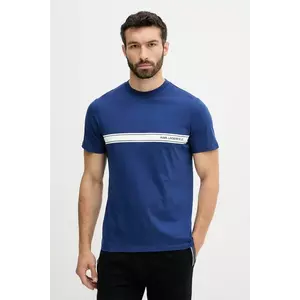 Karl Lagerfeld tricou din bumbac culoarea bleumarin, cu imprimeu, A3M46001 imagine