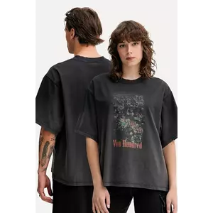 Won Hundred tricou din bumbac culoarea gri, cu imprimeu, 3767-12071 imagine