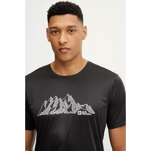 Jack Wolfskin tricou sport Peak Graphic culoarea negru, cu imprimeu, A63269 imagine