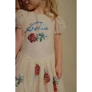 Konges Sløjd rochie RHW X KS BELLA DRESS culoarea bej, mini, evazată, Rosie Huntington Whiteley KS103588 imagine