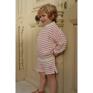 Konges Sløjd pantaloni scurți din bumbac pentru copii RHW X KS LARGO SHORTS GOTS culoarea rosu, cu imprimeu, talie reglabila, Rosie Huntington Whiteley KS103607 imagine