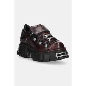 New Rock sneakers din piele culoarea bordo, M-120N-C67 imagine