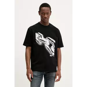 Karl Lagerfeld Jeans tricou din bumbac culoarea negru, cu imprimeu, A3M17032 imagine