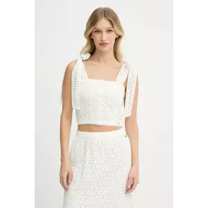 Pepe Jeans bluză din bumbac culoarea bej, uni, PL305103 imagine