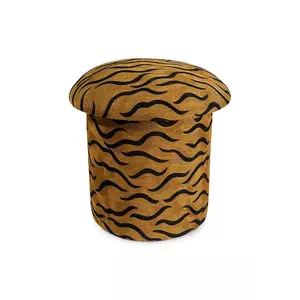 Doing Goods scaun de puf Maya Tiger Embroidered culoarea maro imagine