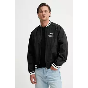 Tommy Jeans geacă bomber culoarea negru, de tranzitie, DM0DM21668 imagine