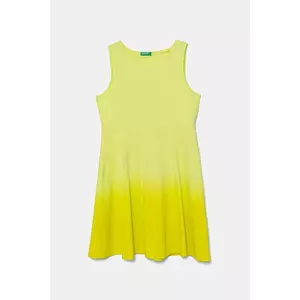 United Colors of Benetton rochie din bumbac pentru copii culoarea verde, mini, evazati, 3NPDCV011 imagine