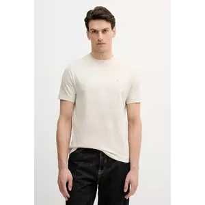 United Colors of Benetton tricou din bumbac culoarea bej, uni, 3M4WU1088 imagine