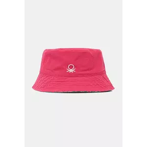 United Colors of Benetton pălărie reversibilă din bumbac pentru copii culoarea roz, bumbac, 6KQACA02M imagine