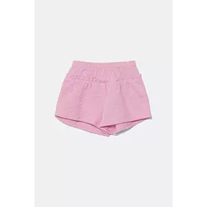United Colors of Benetton pantaloni scurți din bumbac pentru bebeluși culoarea roz, uni, 4PZQA9010 imagine