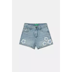 United Colors of Benetton pantaloni scurți din denim pentru copii cu imprimeu, 42MHG902W imagine