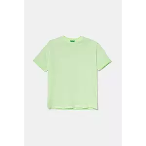 United Colors of Benetton tricou de bumbac pentru copii culoarea verde, melanj, 3085C10P9 imagine