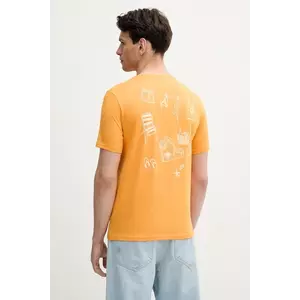 United Colors of Benetton tricou din bumbac culoarea portocaliu, cu imprimeu, 3BL0U10AF imagine