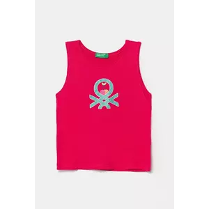 United Colors of Benetton top din bumbac pentru copii culoarea roz, 3I1XGH012 imagine