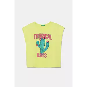 United Colors of Benetton tricou de bumbac pentru copii culoarea galben, 3I1XC10P0 imagine