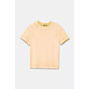 United Colors of Benetton tricou de bumbac pentru copii culoarea portocaliu, uni, 3085G10JP imagine