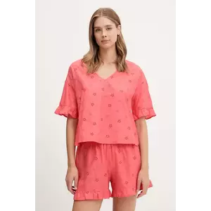 United Colors of Benetton pijamale de bumbac culoarea roz, bumbac, 4SHX3P03X imagine