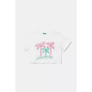 United Colors of Benetton tricou de bumbac pentru copii culoarea alb, 3SDLC10OX imagine